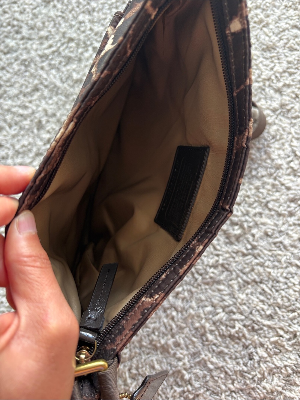 Coach Leopard-Print Crossbody Bag in Brown and Black - Picture 4 of 6